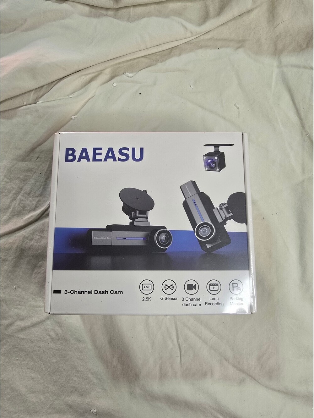 BAEASU 3-Channel Dash Cam with 2.5K Resolution and G Sensor (Sealed
